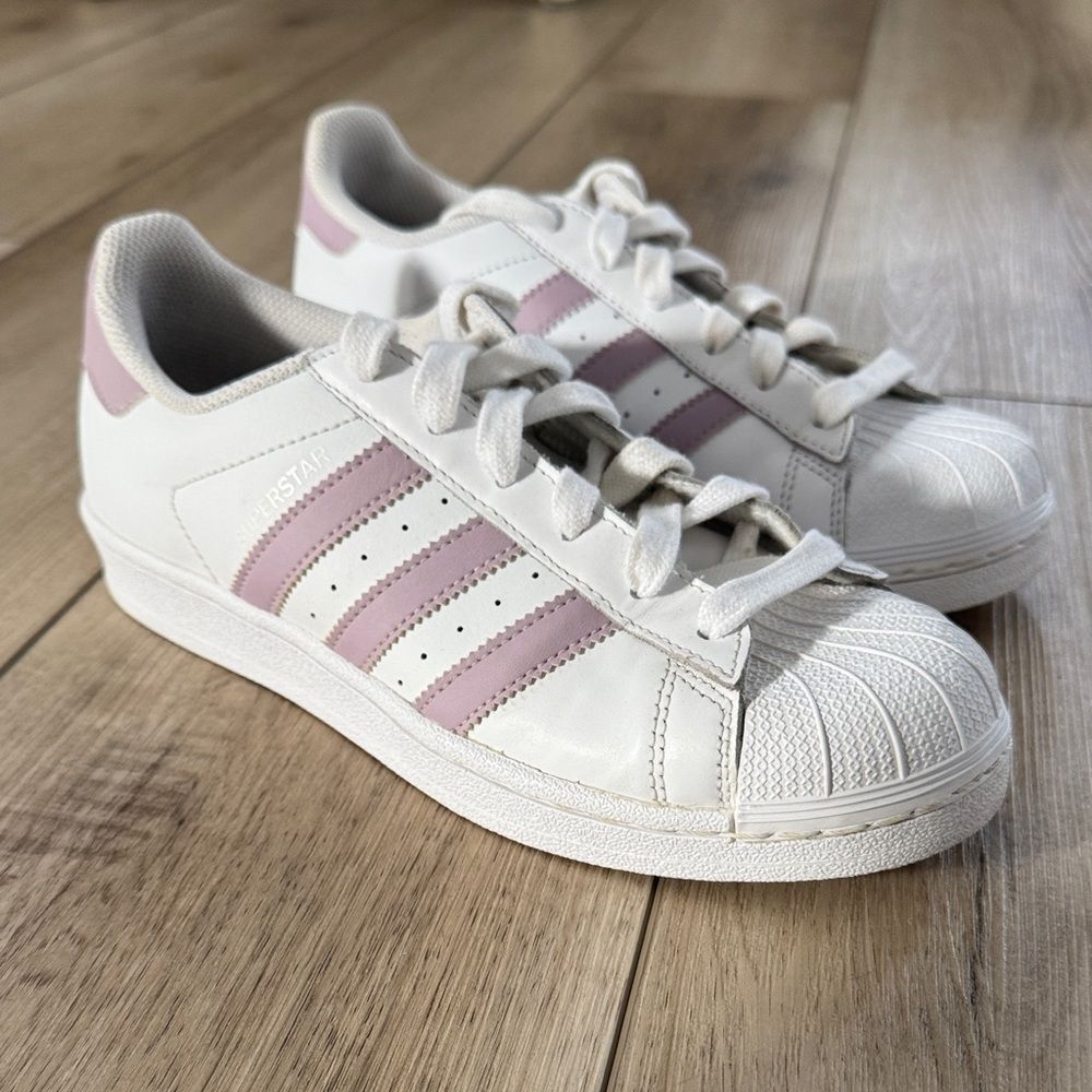 Adidas Superstar Soft Vision Women's 7.5 White Pink Streetwear Sneakers DB3347